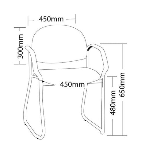 ST Vera Sled Base Fabric Upholstered Hospital & Age Care Chair