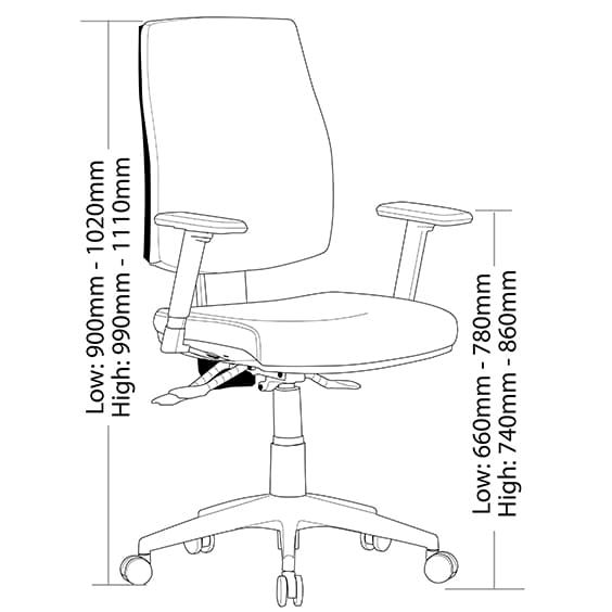 ST Virgo Fabric Upholstered High Back Ergonomic Task Chair with Arms