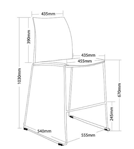 ST Vinn Fabric Upholstered Stackable High Chair with Arm