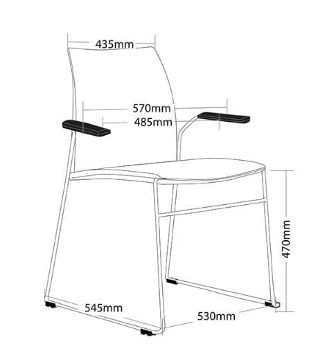 ST Vinn Fabric Upholstered Stackable Client Chair with Arms
