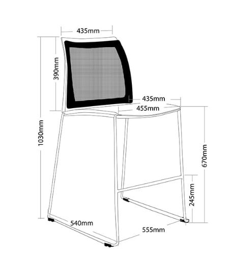 ST Vinn Mesh Back Stackable High Chair