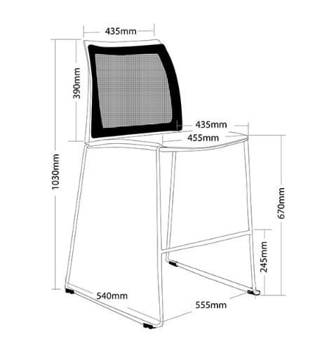 ST Vinn Mesh Back Stackable High Chair with Arm