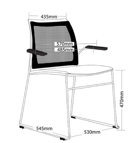 ST Vinn Mesh Back Stackable Client Chair with Arms