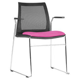ST Vinn Mesh Back Upholstered Stackable Client Chair with Arms