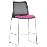 ST Vinn Upholstered Sled Base Mesh Back Stackable Hospitality Stool