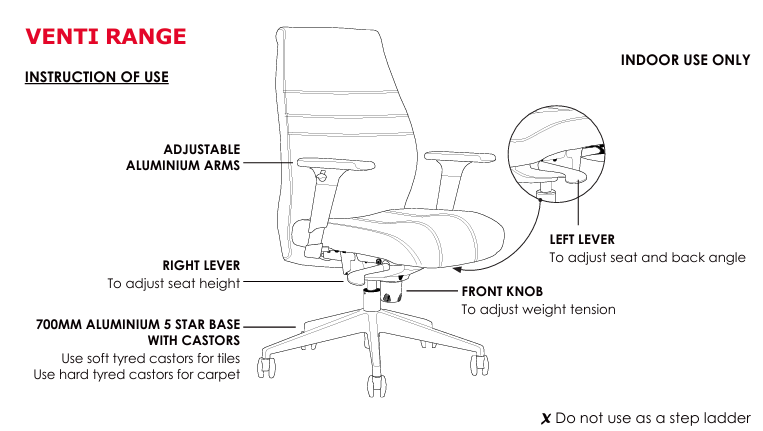 ST Venti Medium Back Ergonomic Executive Chair