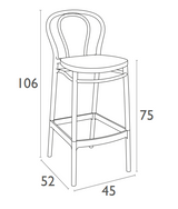 FL 5 Piece Outdoor Bar Table Setting with Victor Barstool