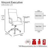 MA Vincent Fabric Upholstered Executive Chair