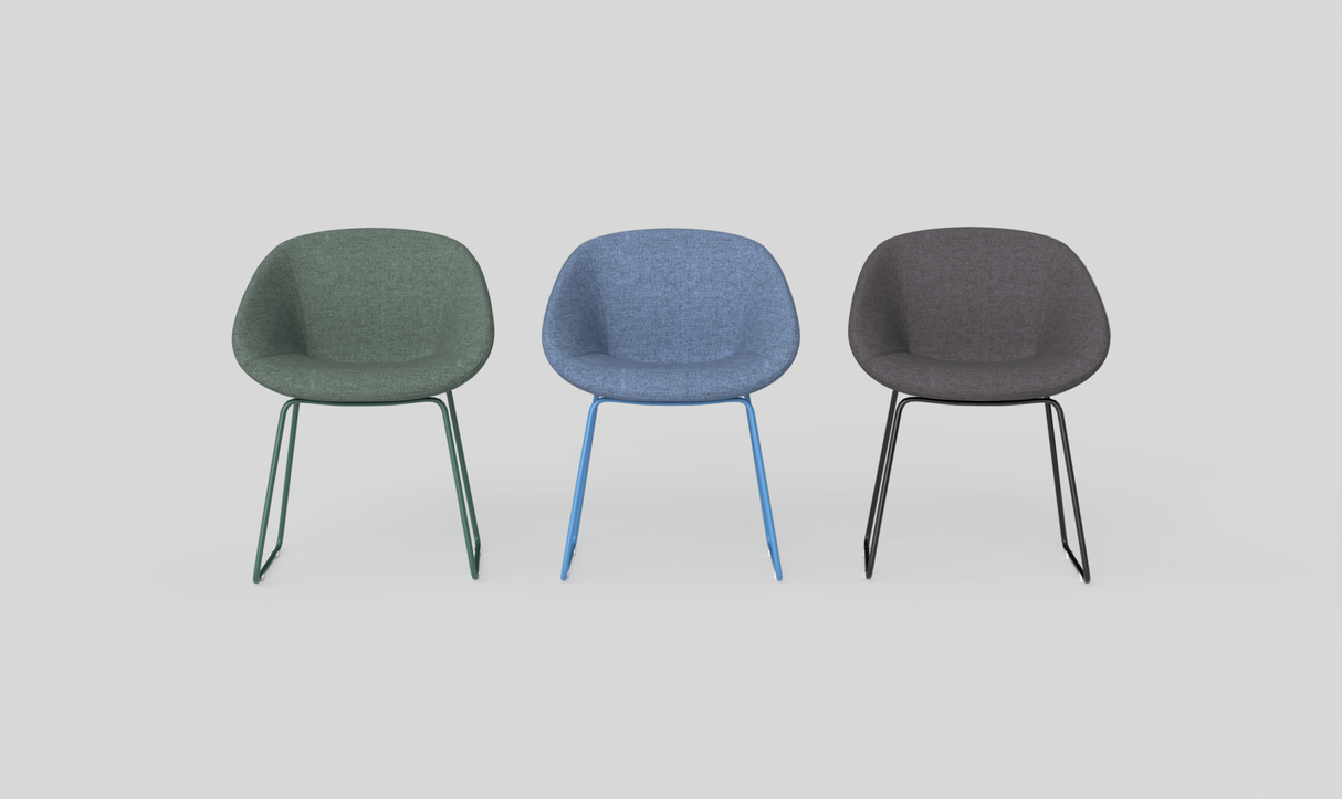 OL Vista Fabric Upholstered Sled Base Tub Chair