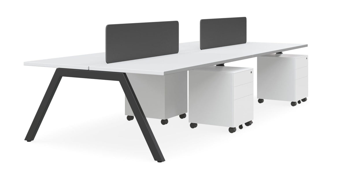 DD Vista Double Sided Workstation For 4 Person with Optic Screen