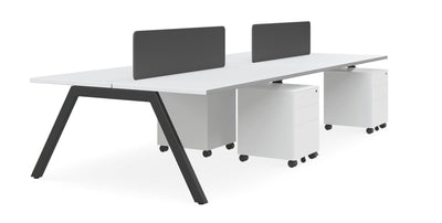 DD Vista Double Sided Workstation For 4 Person with Optic Screen