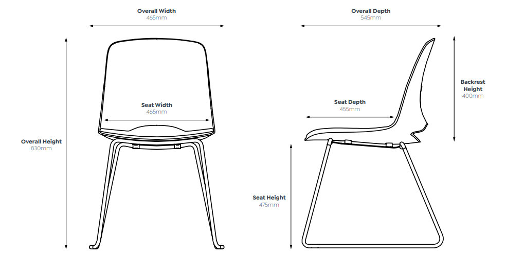 OL Vista Glide Sled Base Padded Seat Hospitality Stacking Chair