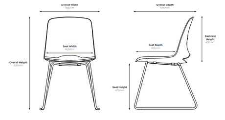 OL Vista Glide Sled Base Hospitality Stacking Chair