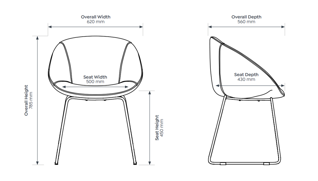 OL Vista Fabric Upholstered Sled Base Tub Chair