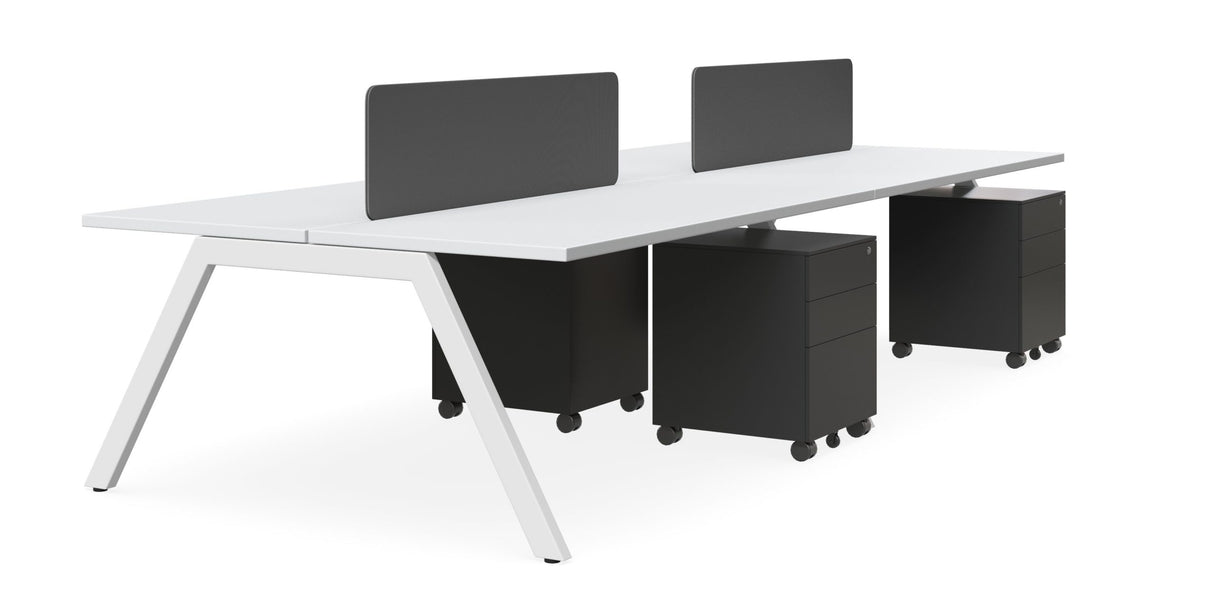 DD Vista Double Sided Workstation For 4 Person with Optic Screen