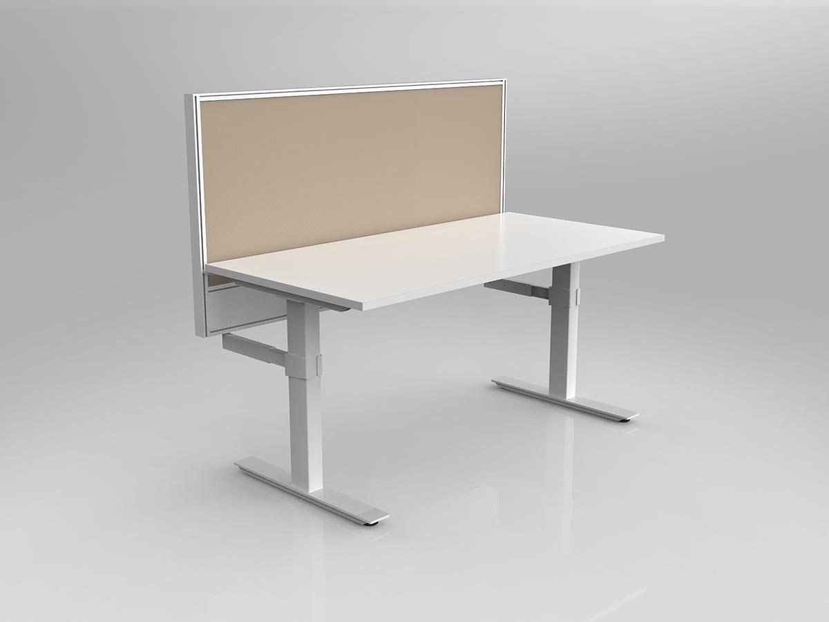 OL Studio50 Deskmount Screens Panel - Breath Fabric with White Frame - 600mm Height