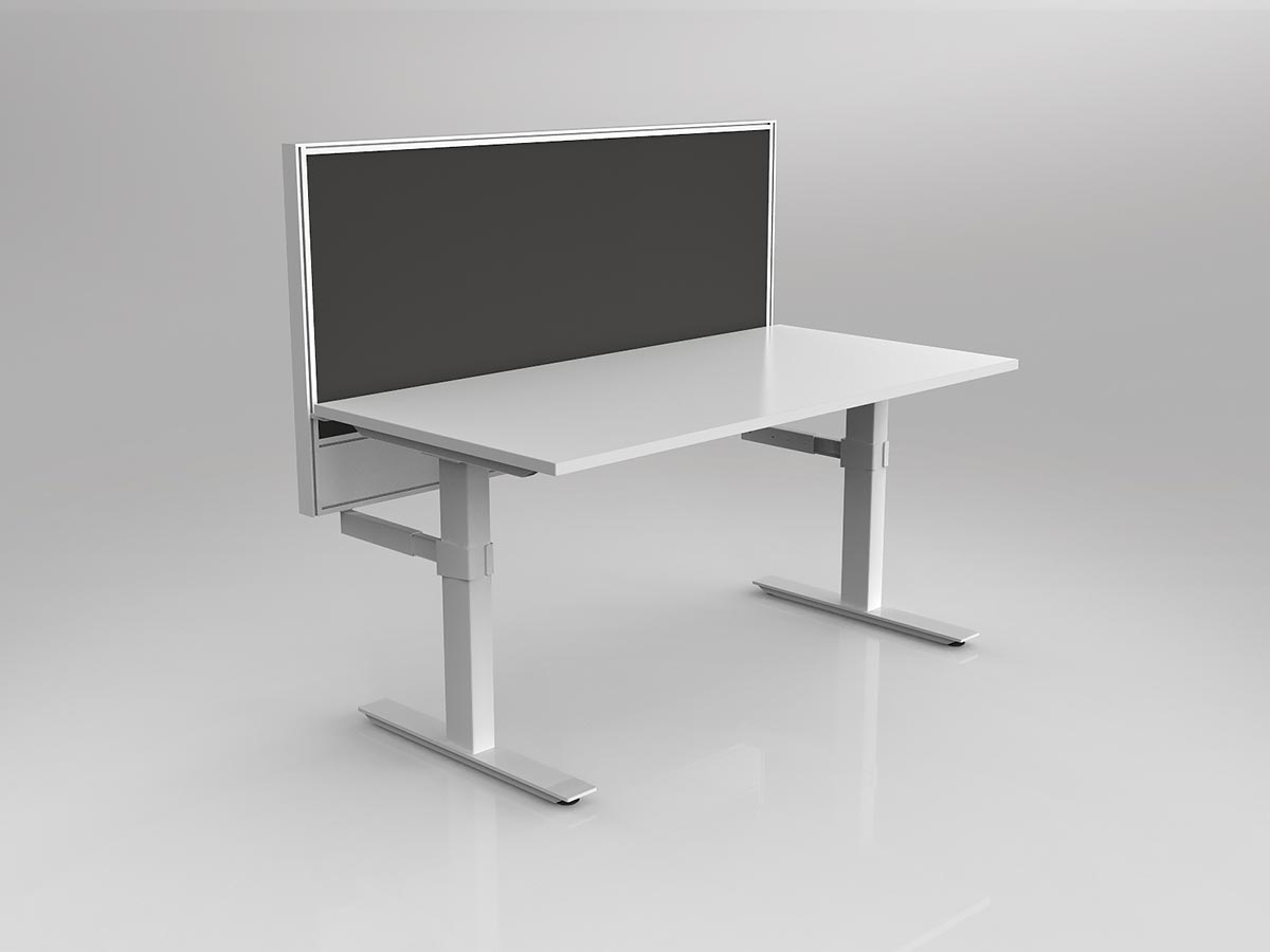 OL Studio50 Deskmount Screens Panel - Breath Fabric with White Frame - 600mm Height