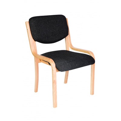MA Woodtech Fabric or Vinyl Upholstered Stackable Visitor Chair