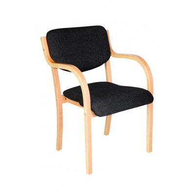 MA Woodtech Fabric or Vinyl Upholstered Stackable Visitor Armchair