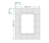 OL Willow 10 Seater Box Pattern Reception Area Sofa with 4 Side Tables