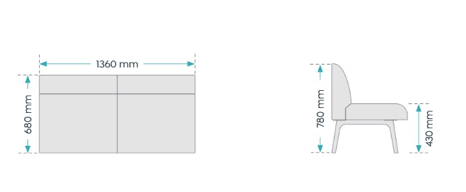 OL Willow Fabric Upholstered Reception Area Sofa