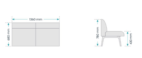 OL Willow Fabric Upholstered Reception Area Sofa