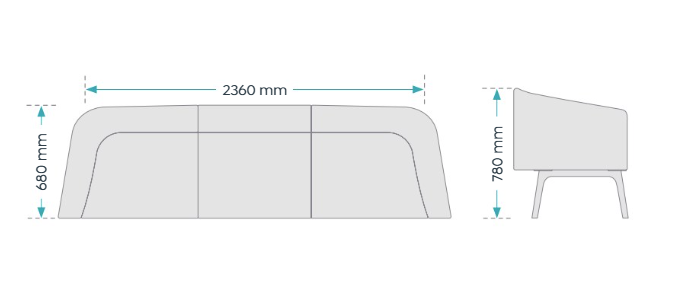 OL Willow Fabric Upholstered Reception Area Sofa with Arms