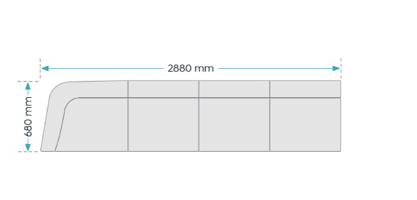 OL Willow Fabric Upholstered 4 Seater 1 Arm Reception Area Sofa