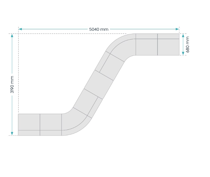 OL Willow Fabric Upholstered 8 Seater S Pattern Reception Area Sofa