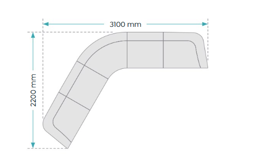 OL Willow Fabric Upholstered Reception Area Corner Sofa