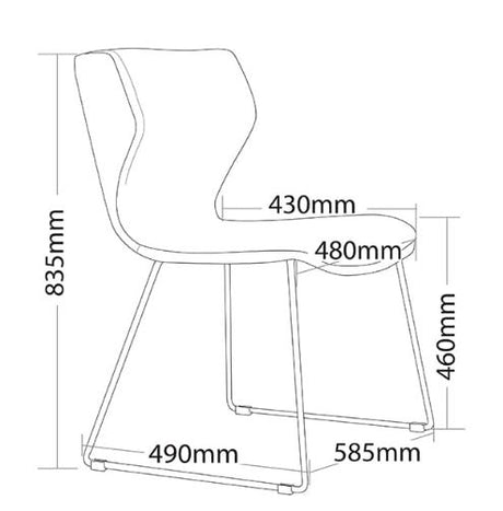 ST Yard Chrome Sled Base Fabric Upholstered Breakout Chair