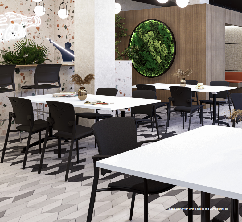 OL Padded Zipp Fabric Upholstered Training Armchair