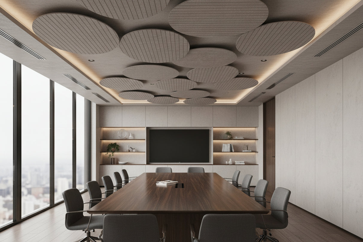 RL Acouline V Groove Halo Round Hanging Ceiling Panels