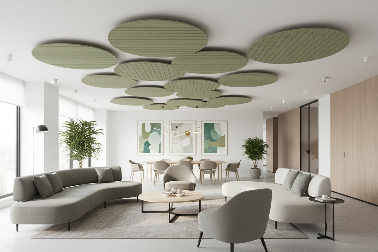 RL Acouline V Groove Halo Round Hanging Ceiling Panels