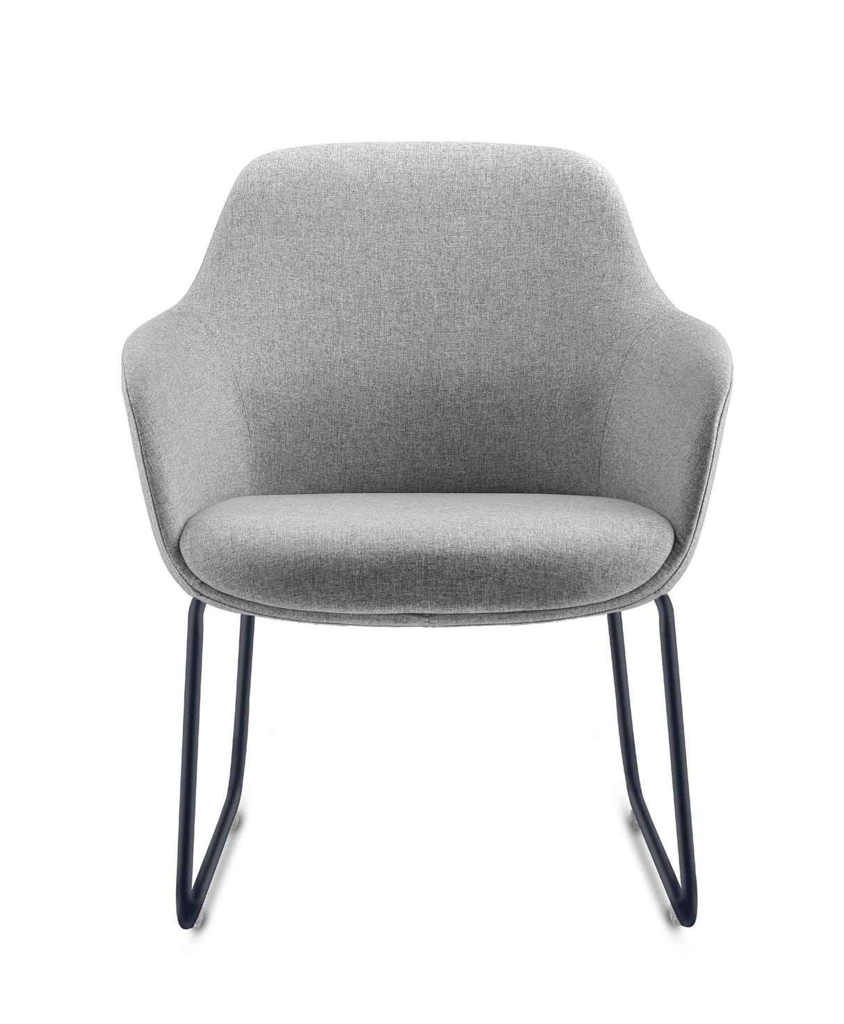 RL Aspen Fabric Upholstered Metal Sled Base Visitor Tub Chair