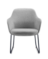 RL Aspen Fabric Upholstered Metal Sled Base Visitor Tub Chair