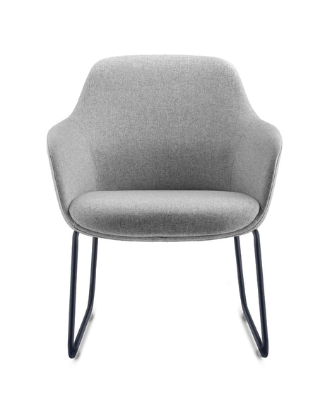 RL Aspen Fabric Upholstered Metal Sled Base Visitor Tub Chair