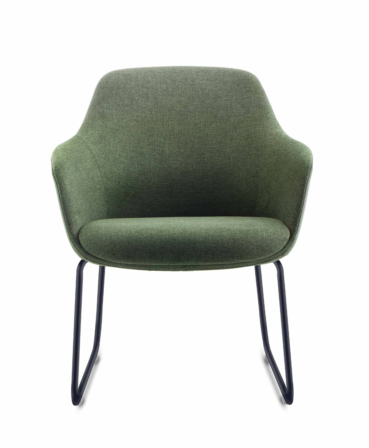 RL Aspen Fabric Upholstered Metal Sled Base Visitor Tub Chair