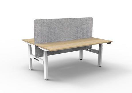 RL Boost+ Height Adjustable 2 User Back to Back Workstation with Grey Eco Panel Screen