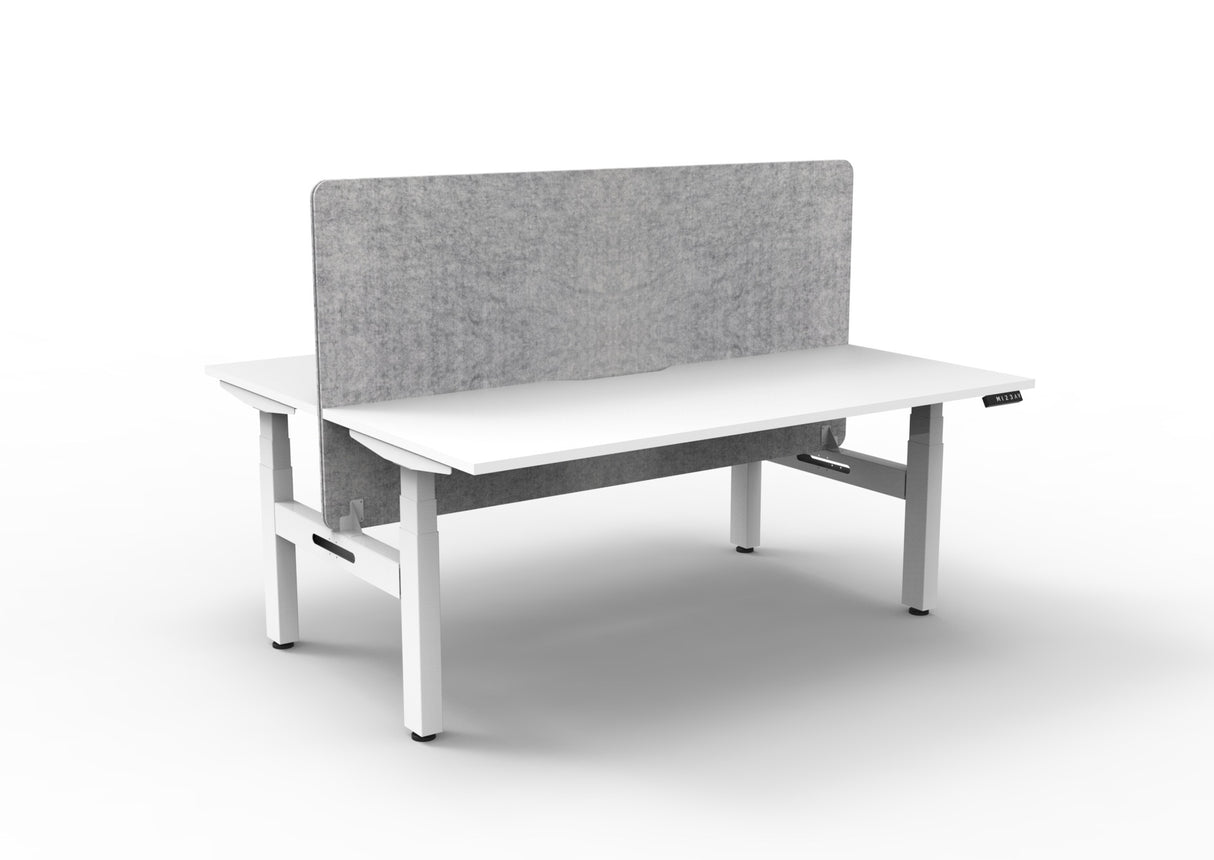 RL Boost+ Height Adjustable 2 User Back to Back Workstation with Grey Eco Panel Screen