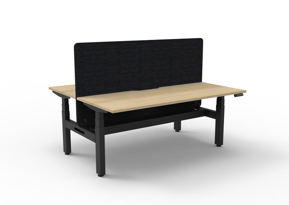 RL Boost+ Height Adjustable 2 User Back to Back Workstation with Black Eco Panel Screen