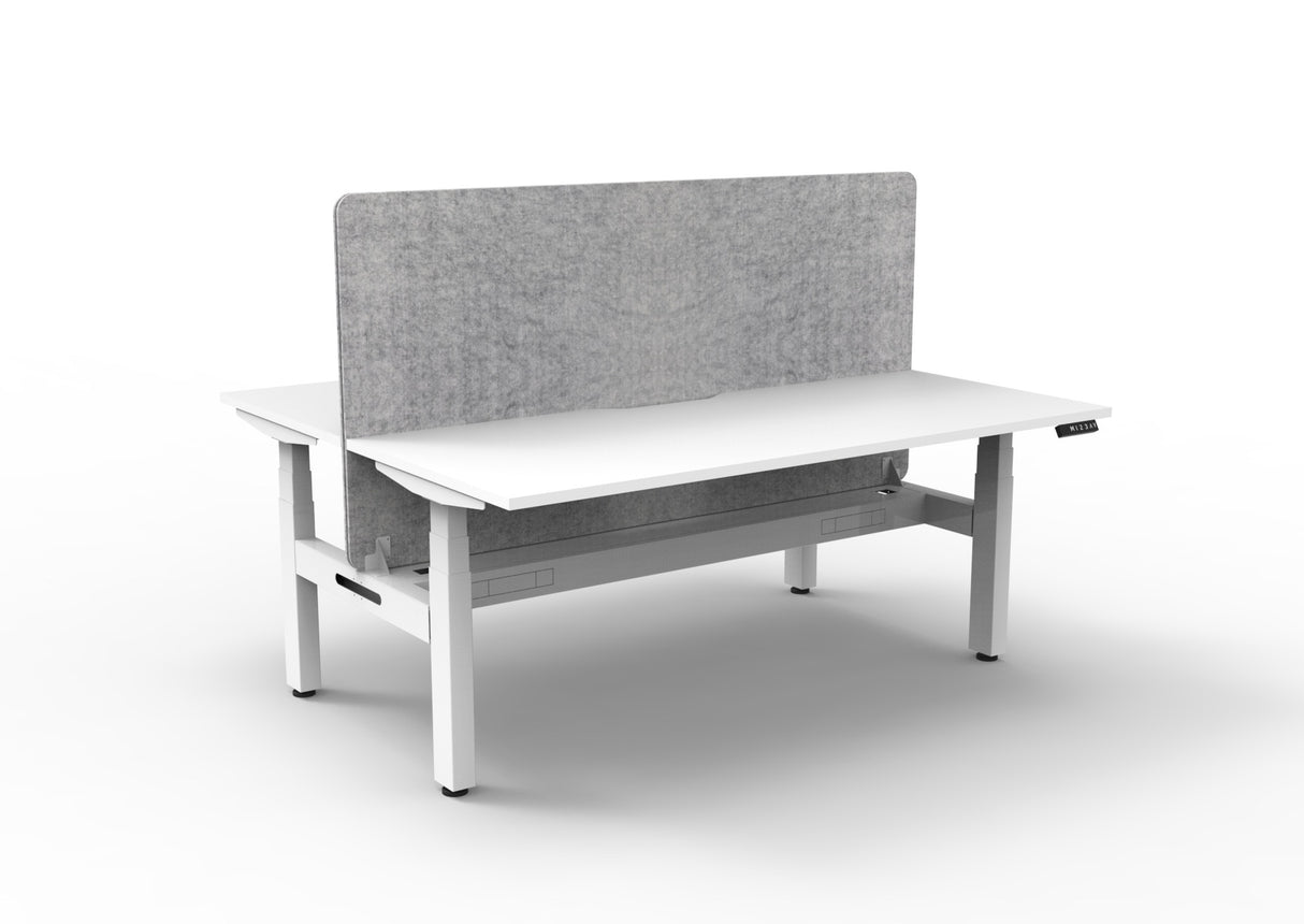 RL Boost+ Height Adjustable 2 User Back to Back Workstation with Grey Eco Panel Screen