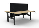 RL Boost Crank 2-User Height Adjustable Workstation with Black Eco Panel Screen