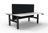RL Boost Crank 2-User Height Adjustable Workstation with Black Eco Panel Screen