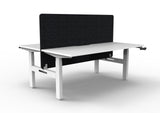 RL Boost Crank 2-User Height Adjustable Workstation with Black Eco Panel Screen
