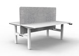 RL Boost Crank 2-User Height Adjustable Workstation with Grey Eco Panel Screen