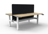RL Boost Crank 2-User Height Adjustable Workstation with Black Eco Panel Screen