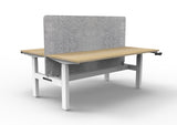 RL Boost Crank 2-User Height Adjustable Workstation with Grey Eco Panel Screen