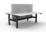 RL Boost Crank 2-User Height Adjustable Workstation with Grey Eco Panel Screen