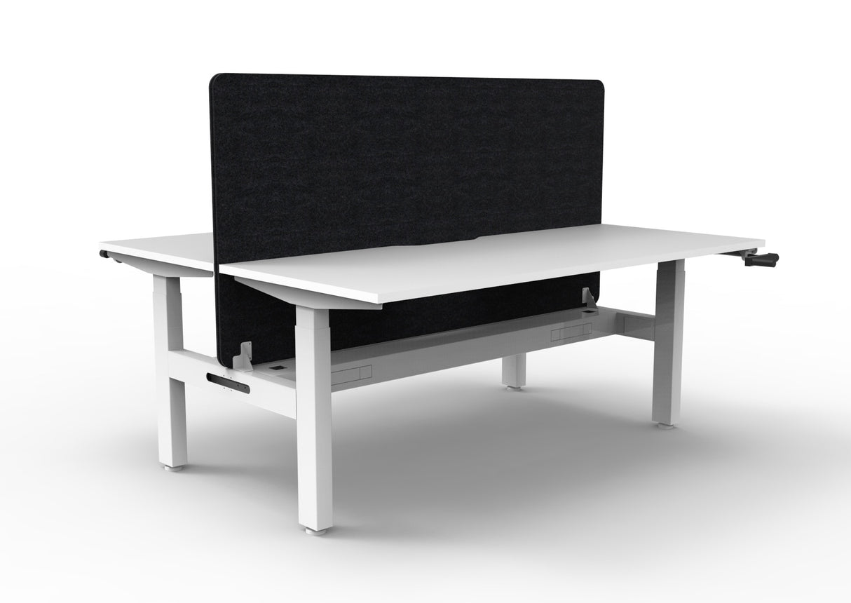RL Boost Crank 2-User Height Adjustable Workstation with Black Eco Panel Screen